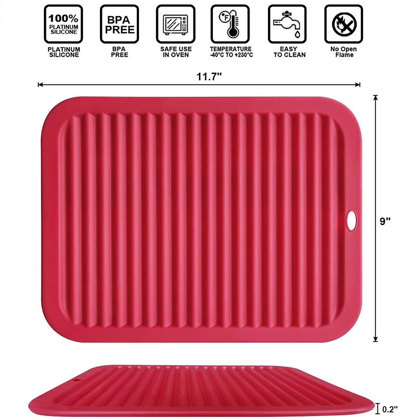 Walfos Silicone Trivets for Hot Pots and Pans - Heat Resistant Hot Pads for Kitchen Counter- Multi-Purpose & Versatile Trivet Mat - Long-Lasting & Flexible Silicone Hot Pad