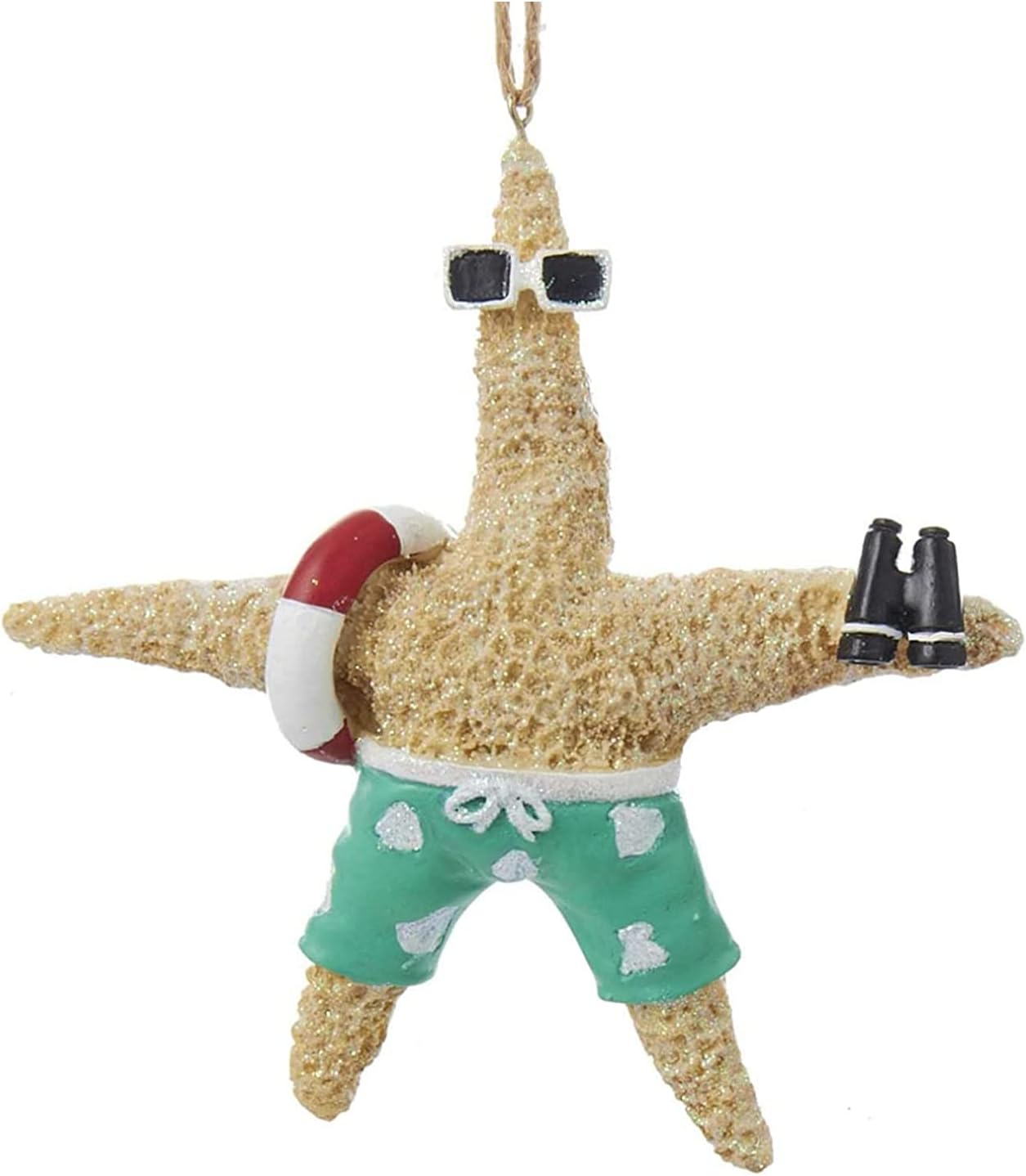 Beach Style Starfish Couple Christmas Tree Ornaments Set - 2 Pack with Twine Hanger