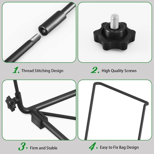 Feed Garden Trash Bag Holder - Durable Metal Frame for 30-45 Gallon Bags | Ideal for Yard Work & Camping