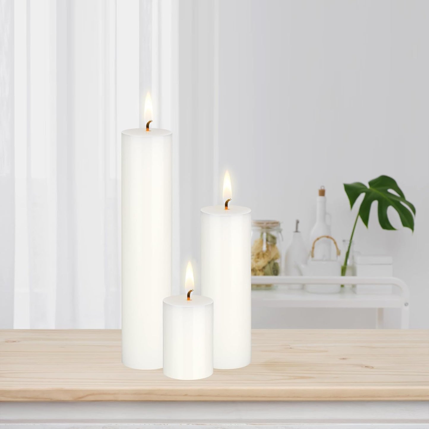 Unscented Black Pillar Candle - 2x6 Inch Hand Poured Premium Wax for Home Décor & Events
