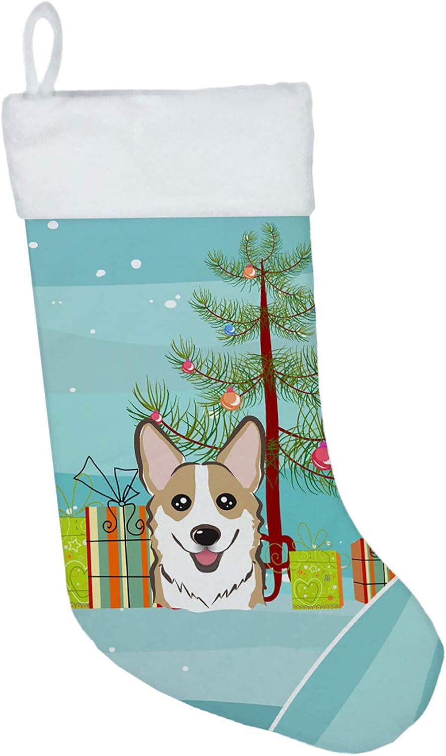 Shih Tzu Christmas Stocking - Chocolate Brown Dog Holiday Decor for Fireplace