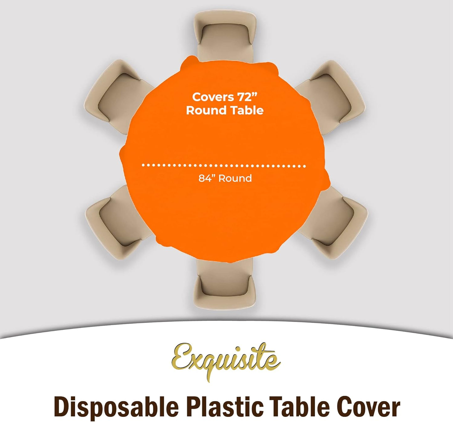 Ivory 84-Inch Round Tablecloth - 12-Pack Premium Plastic Party Supplies