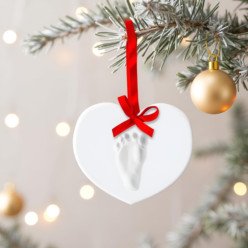 Christmas Baby Handprint Ornament Kit - DIY Keepsake Bauble with Paint for Newborns
