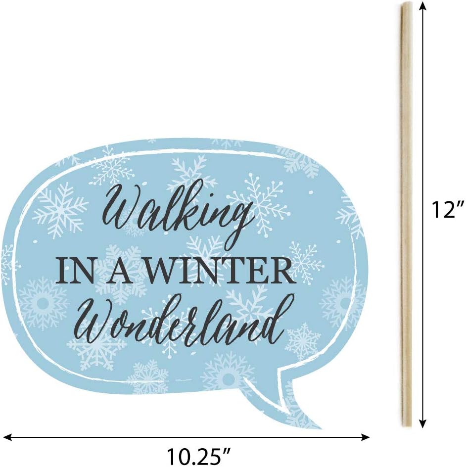 Winter Wonderland Photo Props Kit - 20 Snowflake Decorations for Holiday Parties & Weddings