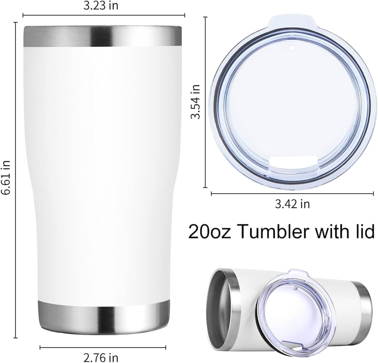 DOMICARE 20oz Tumbler with Lid Stainless Steel Tumblers Bulk, Double Wall Vacuum Insulated Coffee Travel Mug Powder Coated Tumbler, 8 Pack Purple