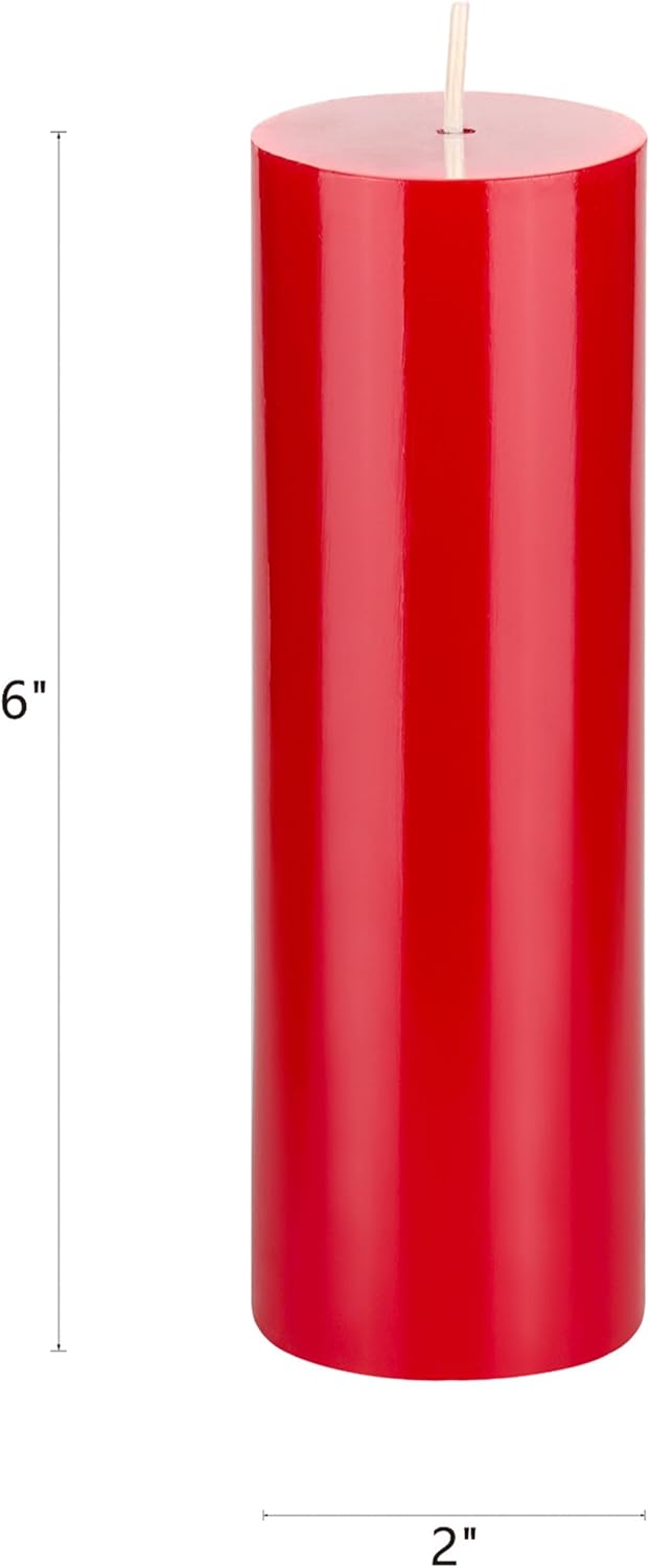Unscented Black Pillar Candle - 2x6 Inch Hand Poured Premium Wax for Home Décor & Events