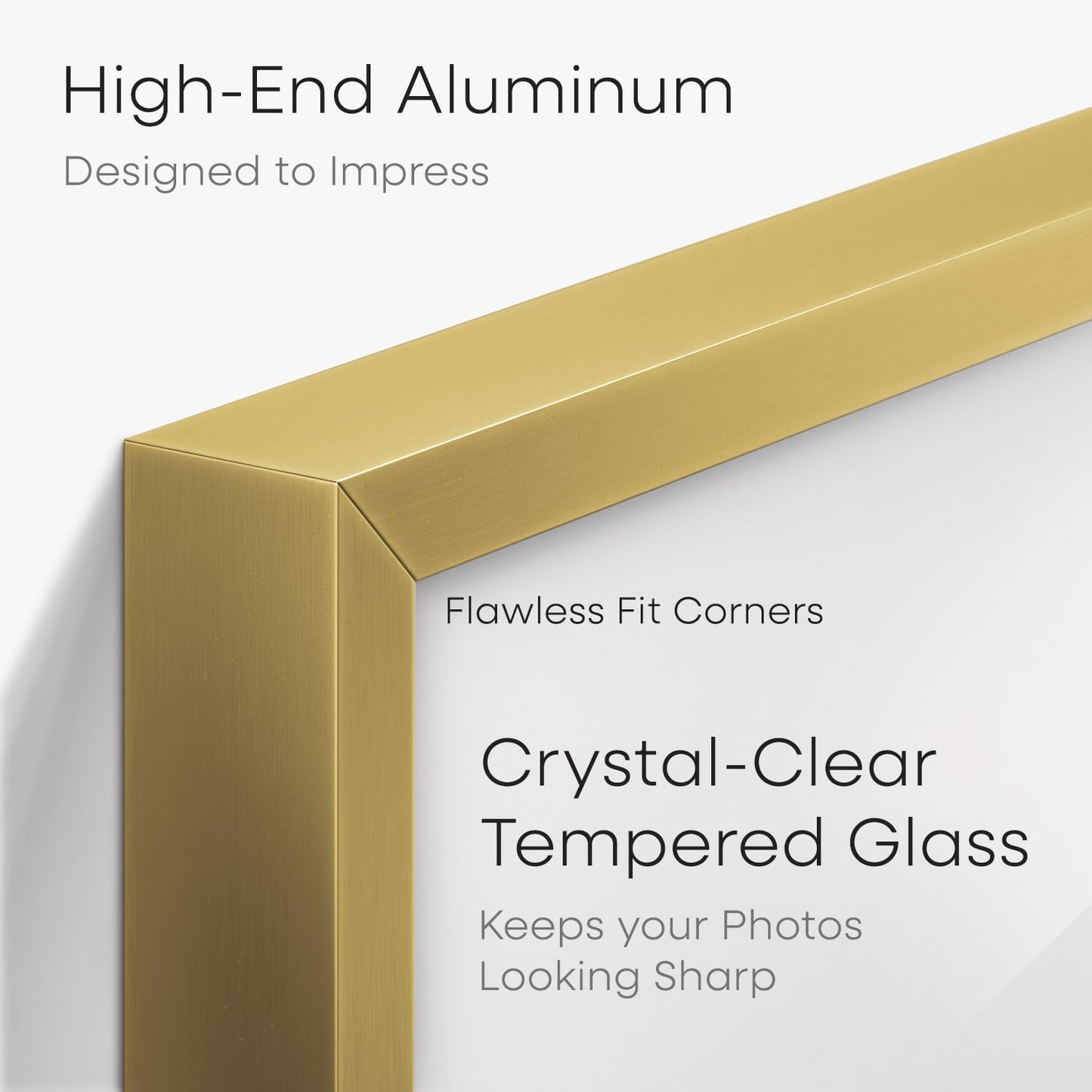 Homeoforia A2 Picture Frame Gold, High End Metal 16.5 x 23.5 inches Poster Frames with Mat 11.7 x 16.5 for Photo, A2 Size Frame Matted to A3 Print, 16.5 by 23.4 Hanging Frame, Tempered Glass, Wall Hook Included, Set of 1