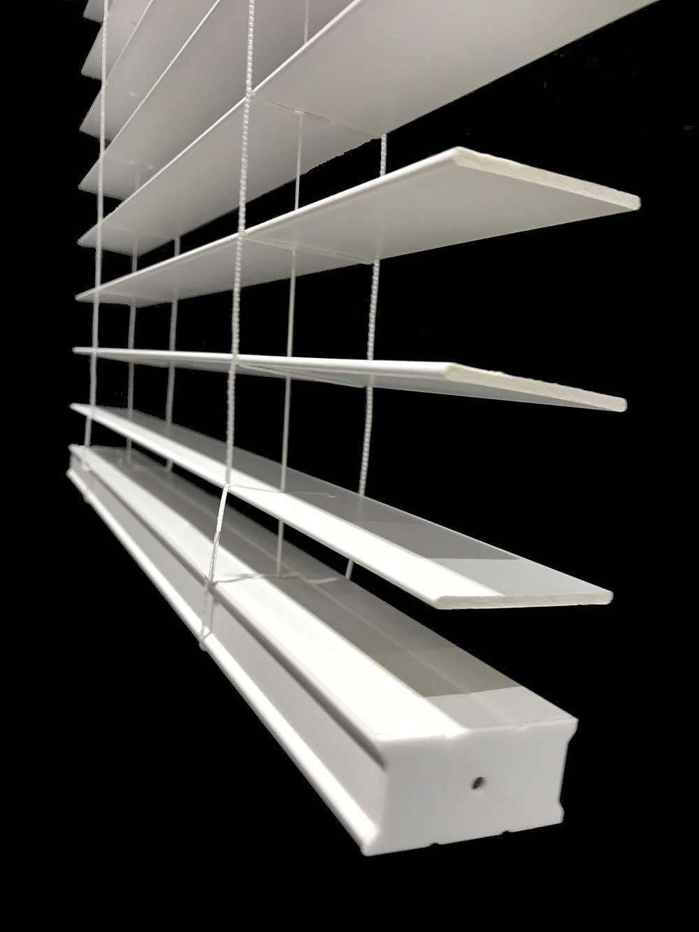 US Window And Floor 2" Faux Wood 21.75" W x 48" H, Inside Mount Cordless Window Blinds, 21.75 x 48, Smooth White,CLF0102160480