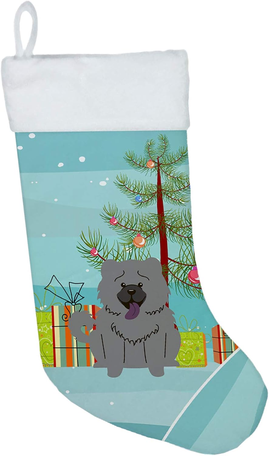 Merry Christmas Tree Dogue de Bordeaux Stocking - Festive Fireplace Decor for Holidays