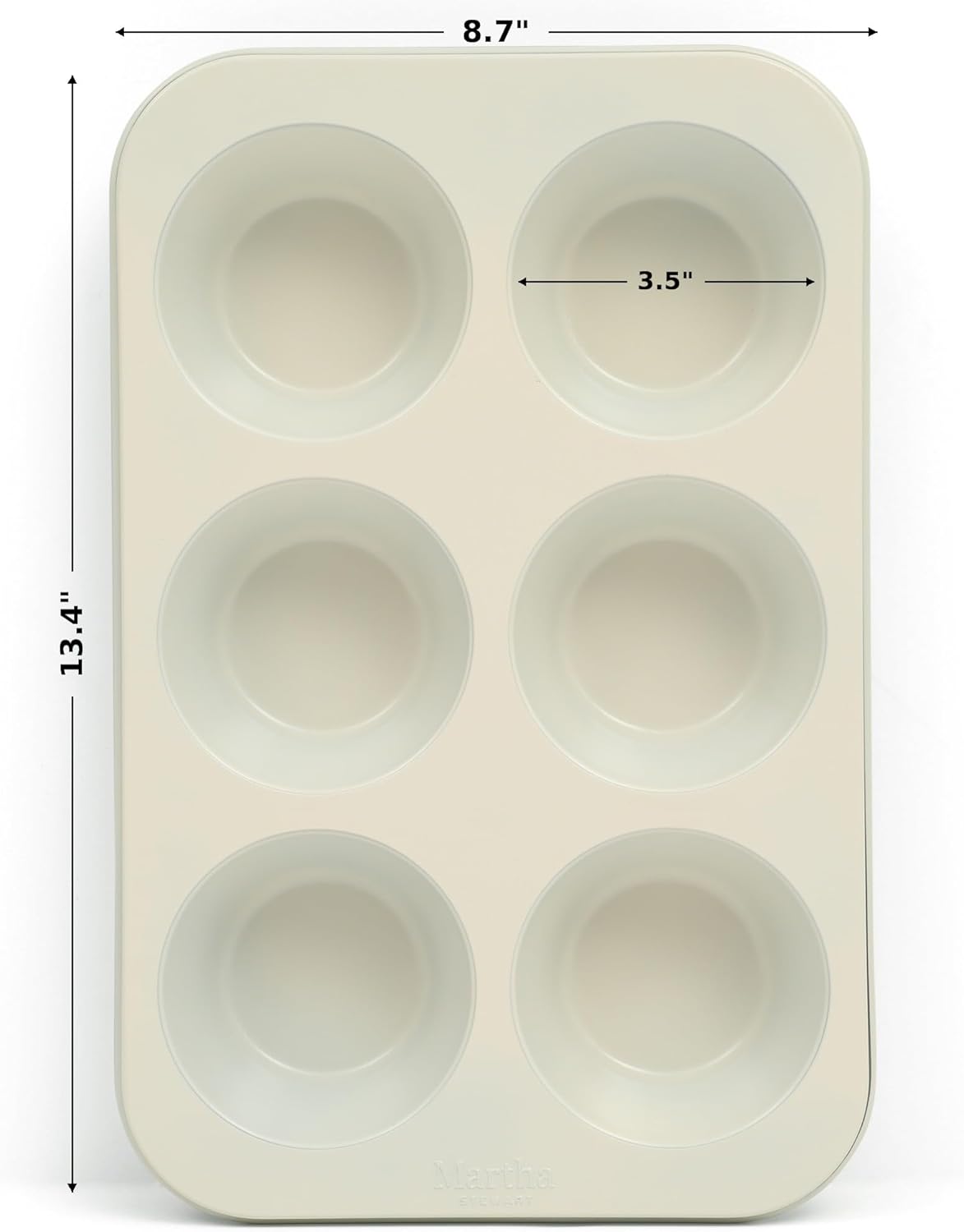 Martha Stewart Gallen Nonstick Carbon Steel Muffin Pan - 6 Cup Teal Bakeware for Perfect Muffins & Cupcakes