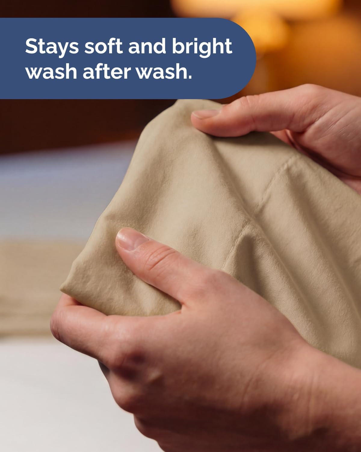 Skiennix Lightweight Full Size Bed Sheet Set - Cooling Soft Breathable Bedding w/ Deep Pockets - Wheat Color