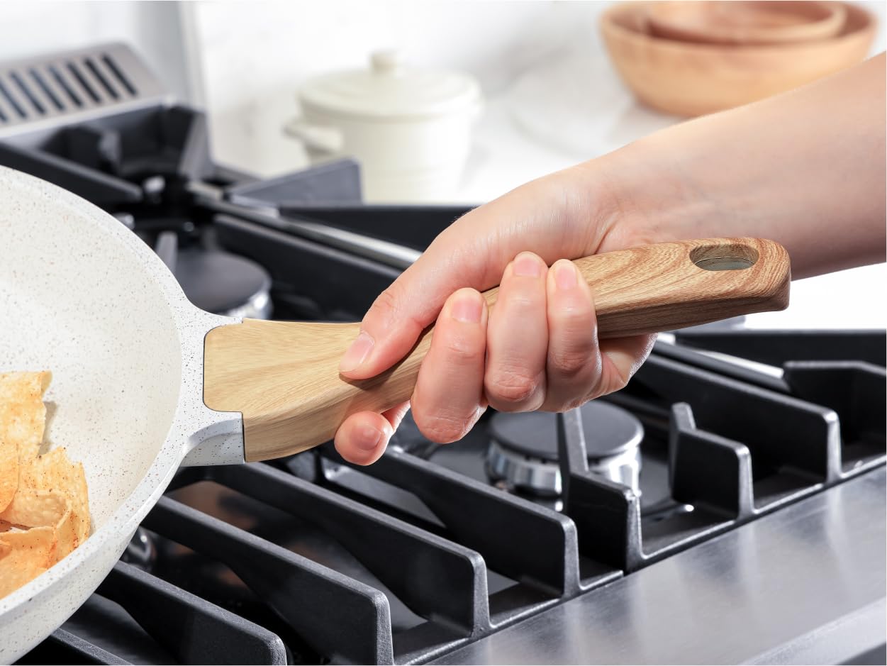 SENSARTE Nonstick Ceramic Frying Pan Skillet, 9.5 Inch Omelet Pan, Healthy Non Toxic Chef Pan, Induction Compatible Egg Pan with Heat Resistant Handle, PFAS-Free