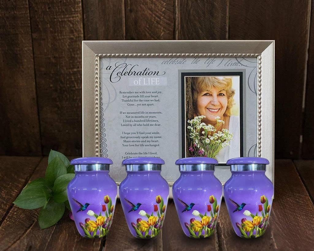 BOLD & DIVINE Adult Purple Hummingbird Cremation Urn | Human Ashes Adult Memorial urn, Burial, Funeral Cremation Urns | 200 Cubic Inches (Large Adult)