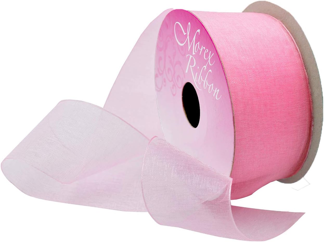 Red Organdy Nylon Ribbon - 5/8 Inch x 100 Yards | Morex 91803/100-609