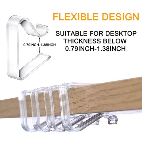 24 Pieces Transparent Clear Tablecloth Clips, Plastic Table Cloth Clips,Windproof Table Cover Holder Clamps,Table Cloth Holder for Christmas Home Wedding Party Indoor Outdoor Camping Picnic(24, Small)