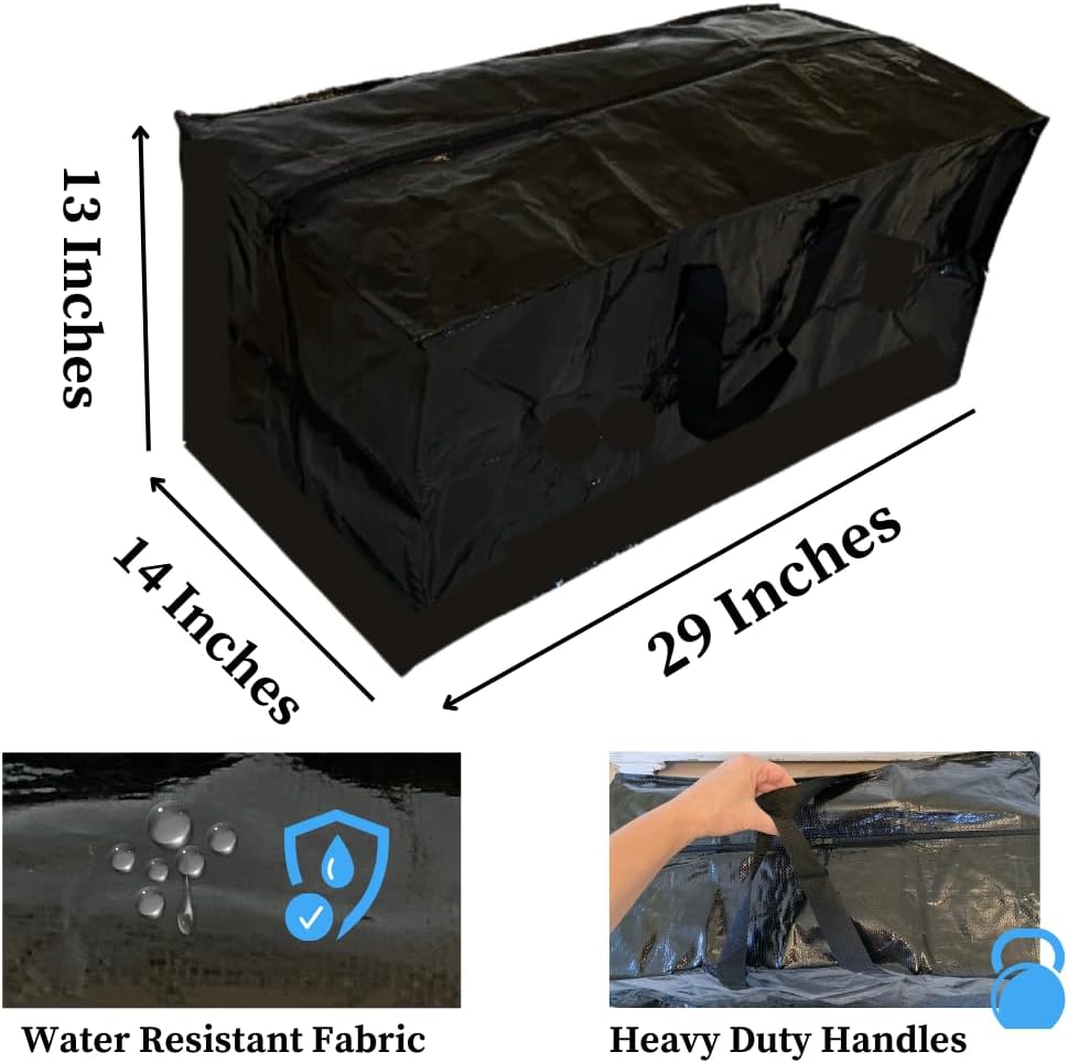 Extra Large Packing Bags for Moving - 5.5ft Storage Totes with Zippers & Handles for Cushions, Comforters, Camping