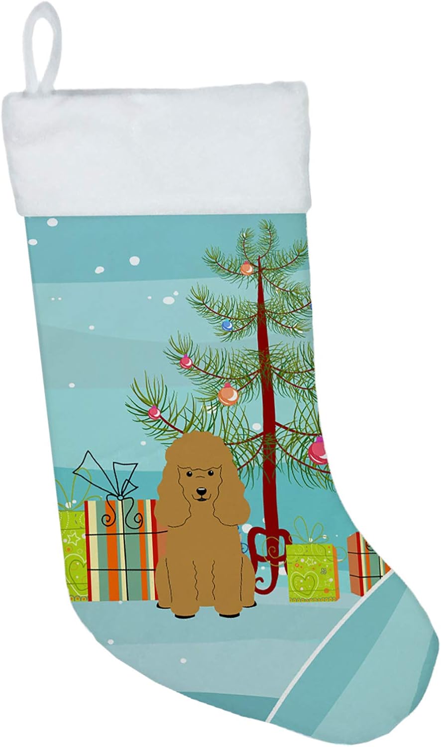Merry Christmas Tree Dogue de Bordeaux Stocking - Festive Fireplace Decor for Holidays