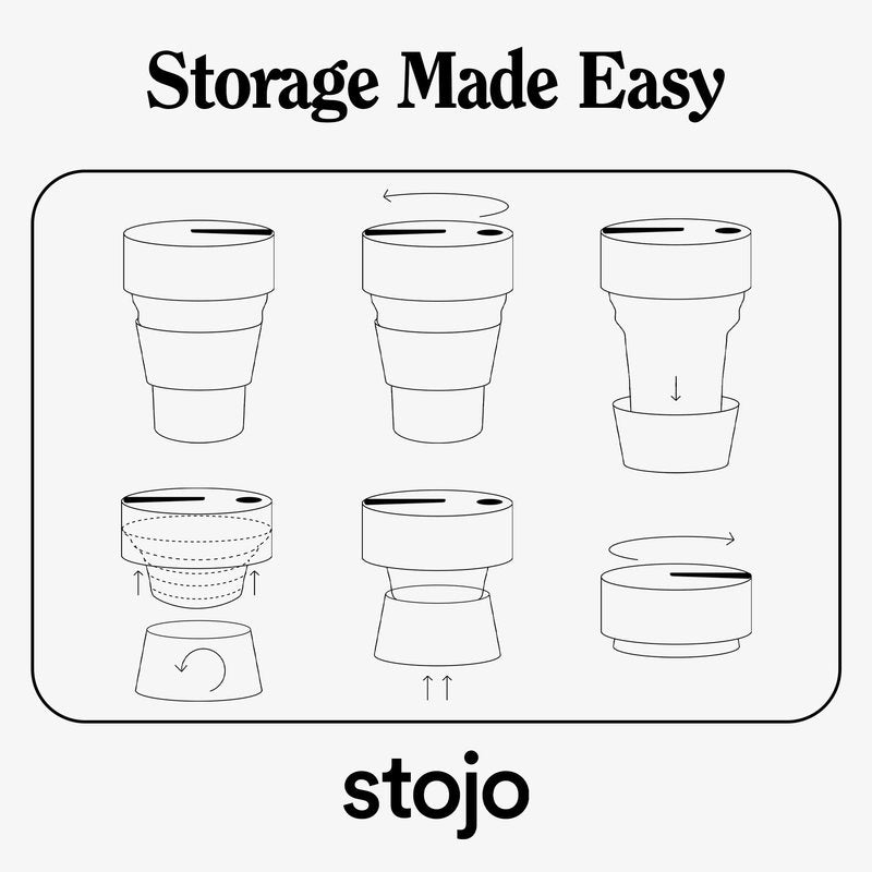 STOJO Collapsible Travel Cup - Reusable To-Go Pocket Size Silicone Bottle for Hot and Cold Drinks - Perfect for Camping - Microwave & Dishwasher Safe (Carnation, 16 Ounce (Pack of 1))