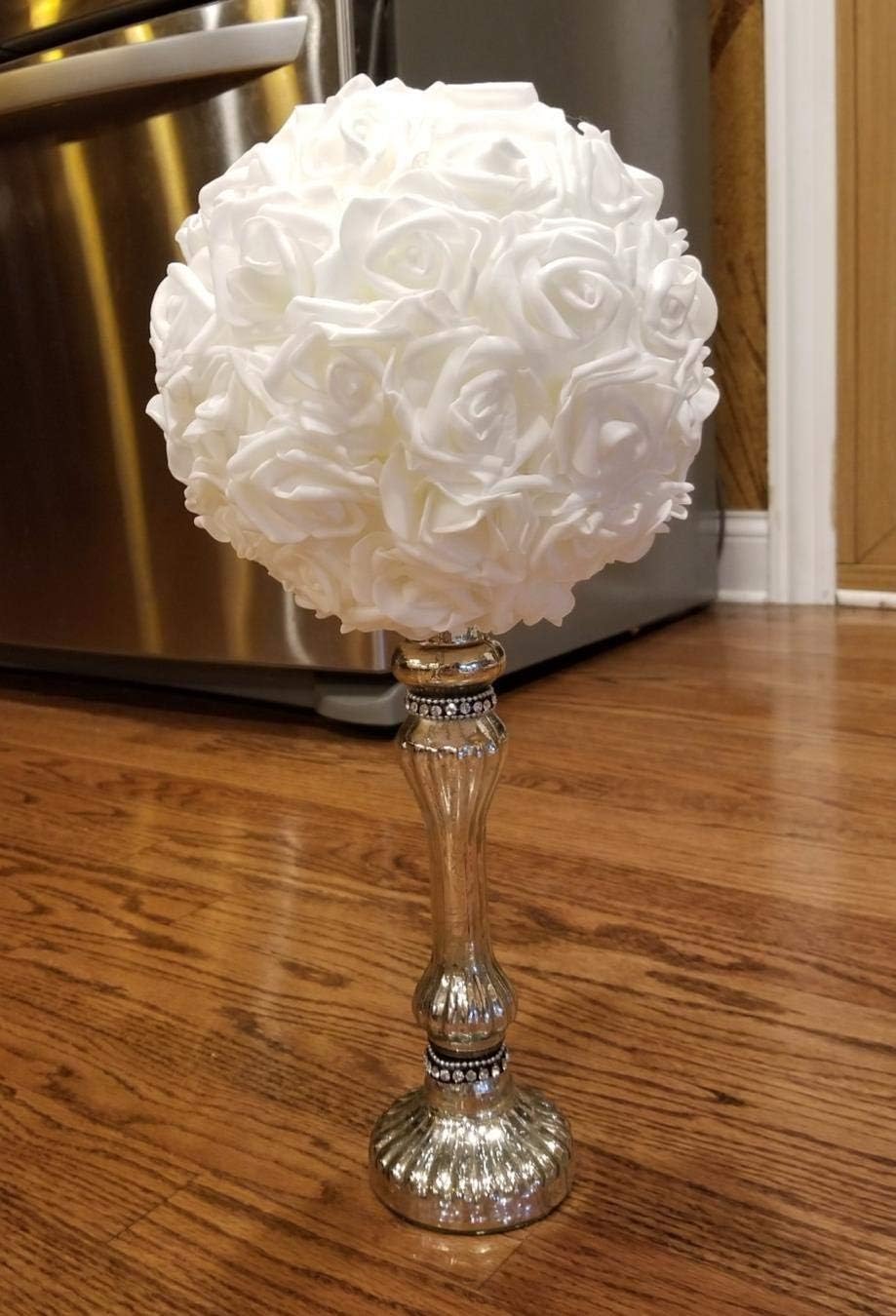 100PCS Real Touch 3D Foam Rose Heads - 3x1.6in for Wedding & Home Decor - White