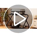 Heybly Black Luggage Rack for Guest Room with Storage Shelf - Pack of 2