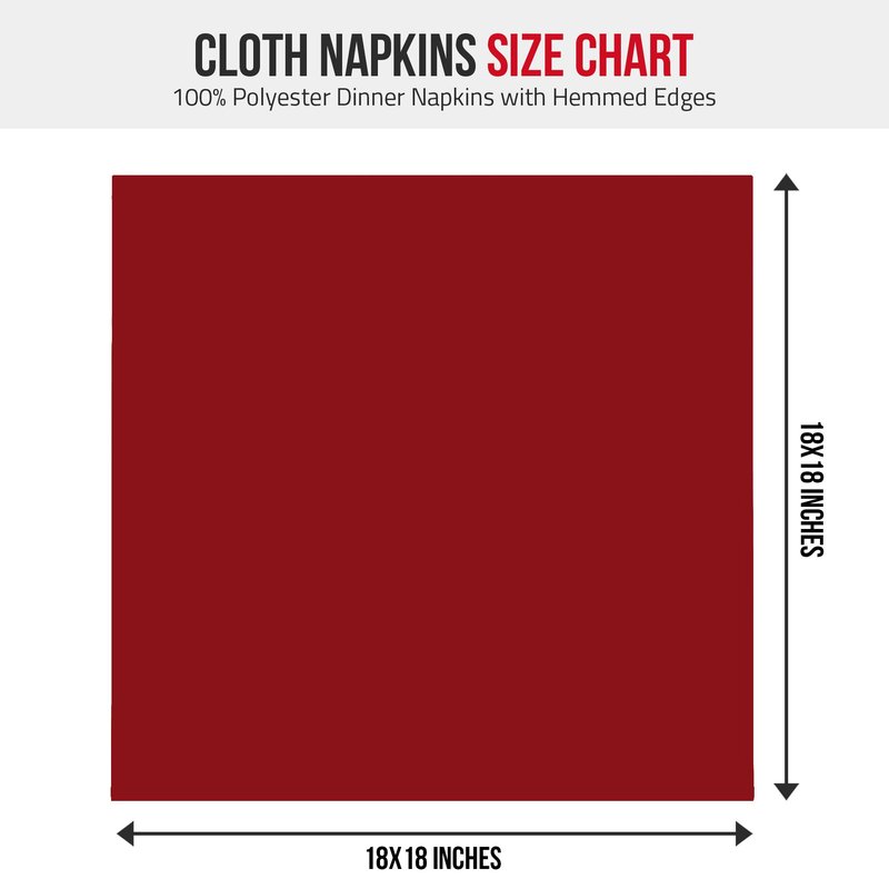 Utopia Home Red Cloth Napkins (12 Pack, 18x18 Inches), Ideal Dinner Napkins for Party, Wedding and Lunch/Dinner