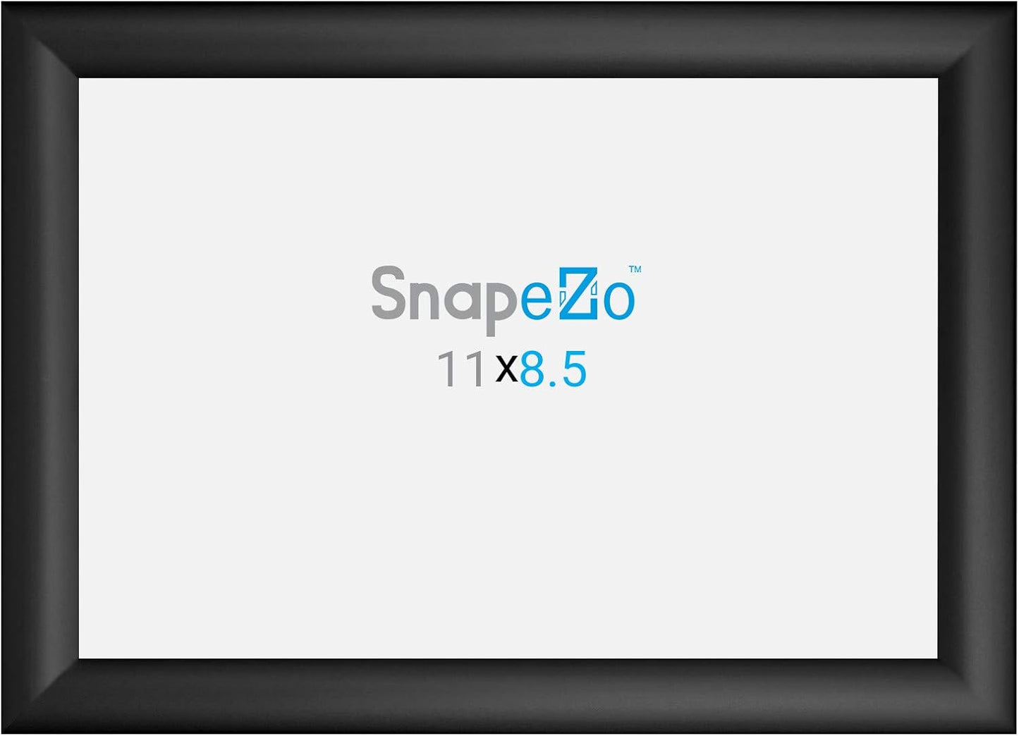 SnapeZo Certificate Frame 8.5x11 Inches, Black 1.2 Inch Aluminum Profile, Front-Loading Snap Frame, Wall Mounting, Premium Series