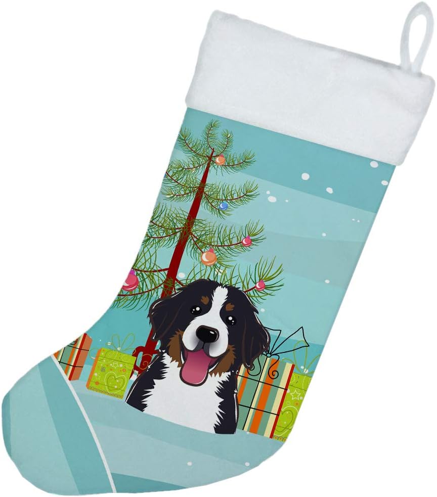 Shih Tzu Christmas Stocking - Chocolate Brown Dog Holiday Decor for Fireplace