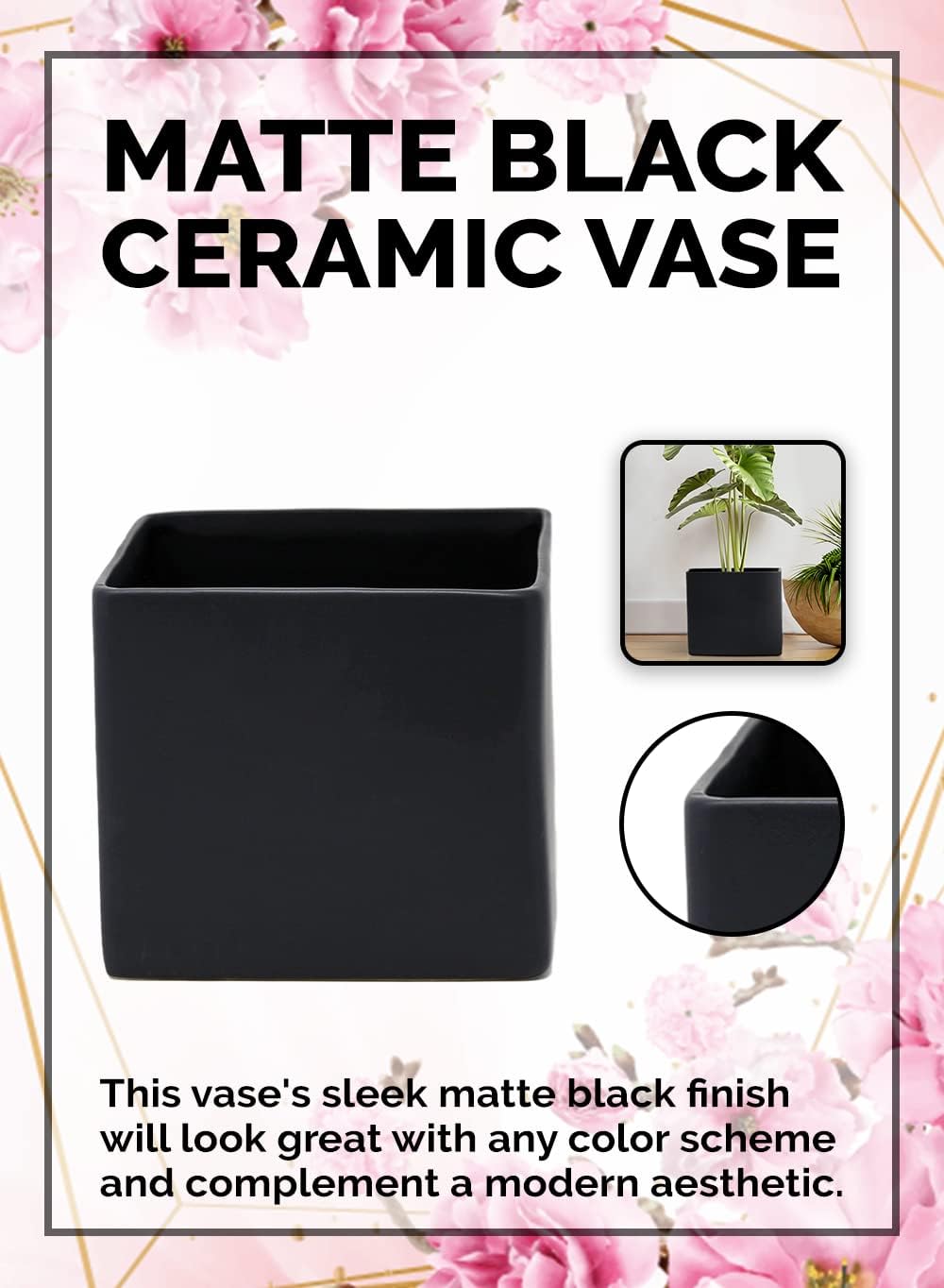 Glossy White Ceramic Vase - Modern Home Decor Centerpiece for Weddings & Events, 5" Tall