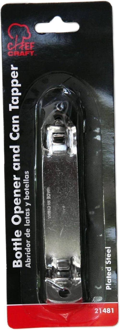 Chef Craft Select Bottle Opener - Iron Plated Design | 4.25 Inches Long, Gray Finish