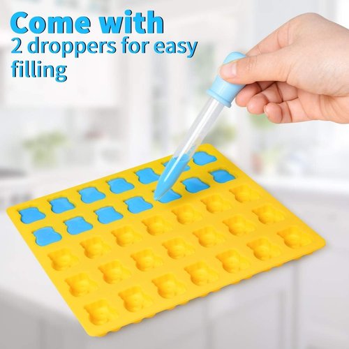 CAKETIME Gummy Bear Molds - 1 Inch Silicone Candy Molds, 4 Pack, LFGB Approved Food Grade Quality