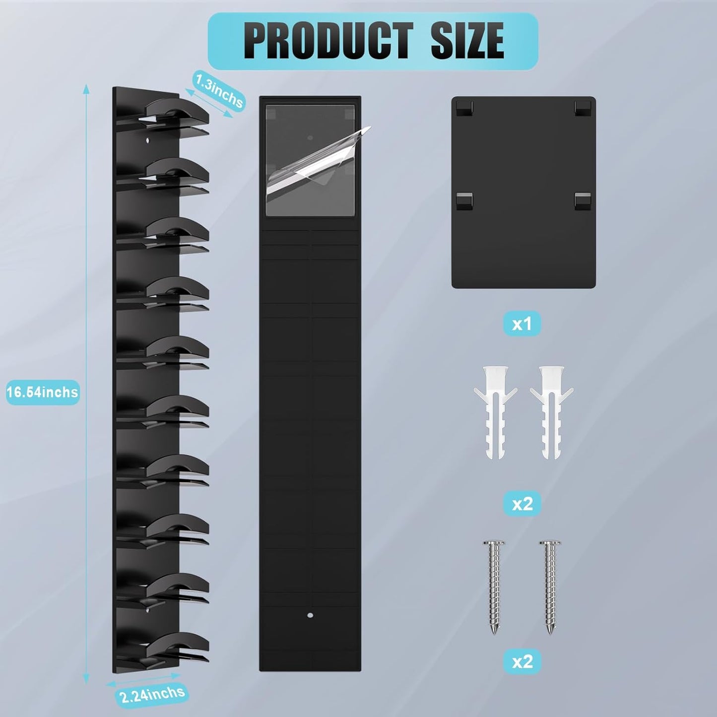 Skiennix Hat Organizer - Wall-Mounted Cap Rack with Strong Adhesive | Holds Up to 10 Hats, Black