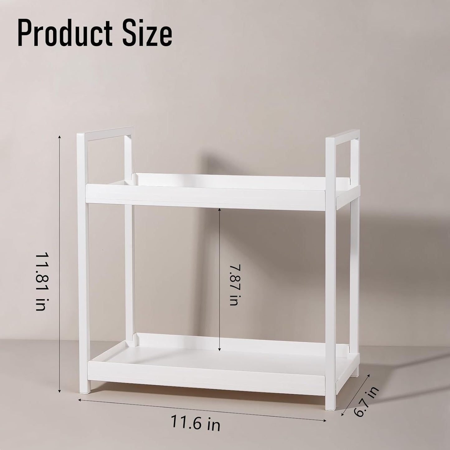 Anyoifax Bathroom Counter Organizer - 2-Tier Vanity Storage Shelf for Makeup & Perfume | Small White