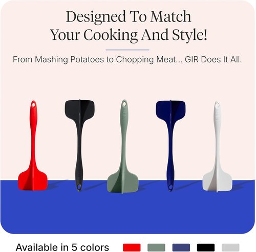 GIR Premium Silicone Quad Meat Chopper - 4 Blade Design for Perfectly Ground Beef & Potatoes - 12" Black