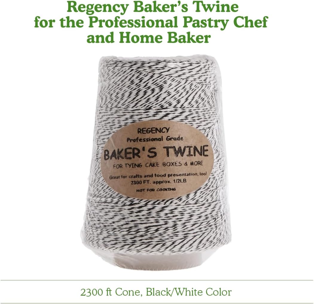 Baker's Twine Cone - 2300 ft Colorful String for Pastry Boxes, Gifts & Crafts - Blue/White