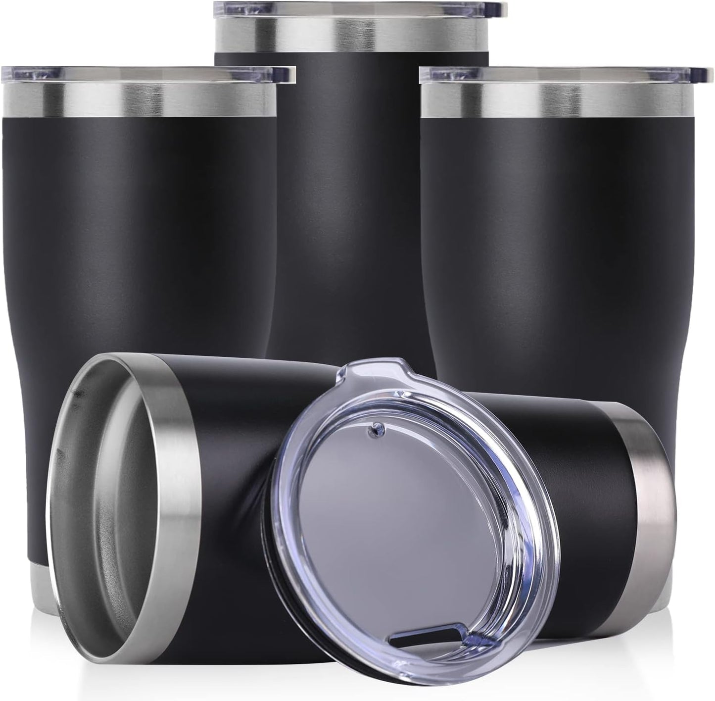 DOMICARE 20oz Tumbler with Lid Stainless Steel Tumblers Bulk, Double Wall Vacuum Insulated Coffee Travel Mug Powder Coated Tumbler, 8 Pack Purple