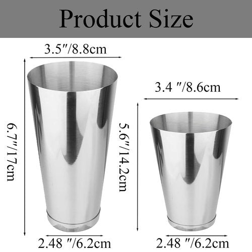 Boston Cocktail Shaker, 18oz & 28oz 2-Piece Tins, Professional Bar Shaker for Bartending, Cocktail Shakers, Essential Bar Tools for Mixing Drinks(Sliver)