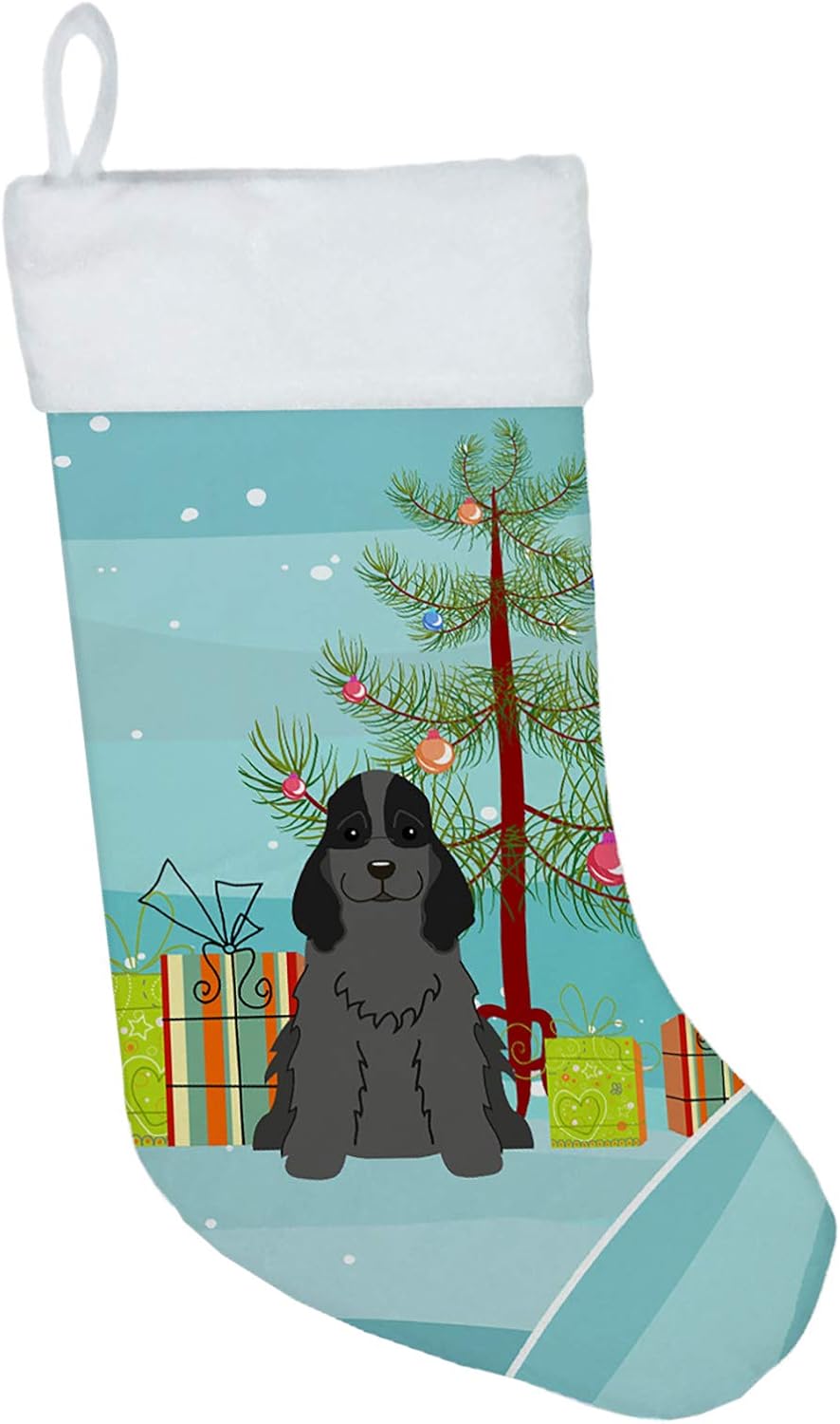 Merry Christmas Tree Dogue de Bordeaux Stocking - Festive Fireplace Decor for Holidays