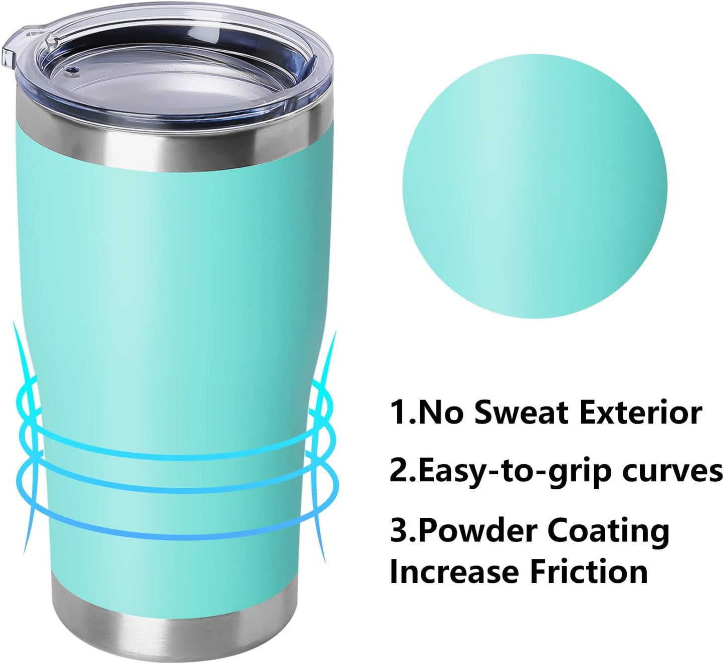 DOMICARE 20oz Tumbler with Lid Stainless Steel Tumblers Bulk, Double Wall Vacuum Insulated Coffee Travel Mug Powder Coated Tumbler, 8 Pack Purple
