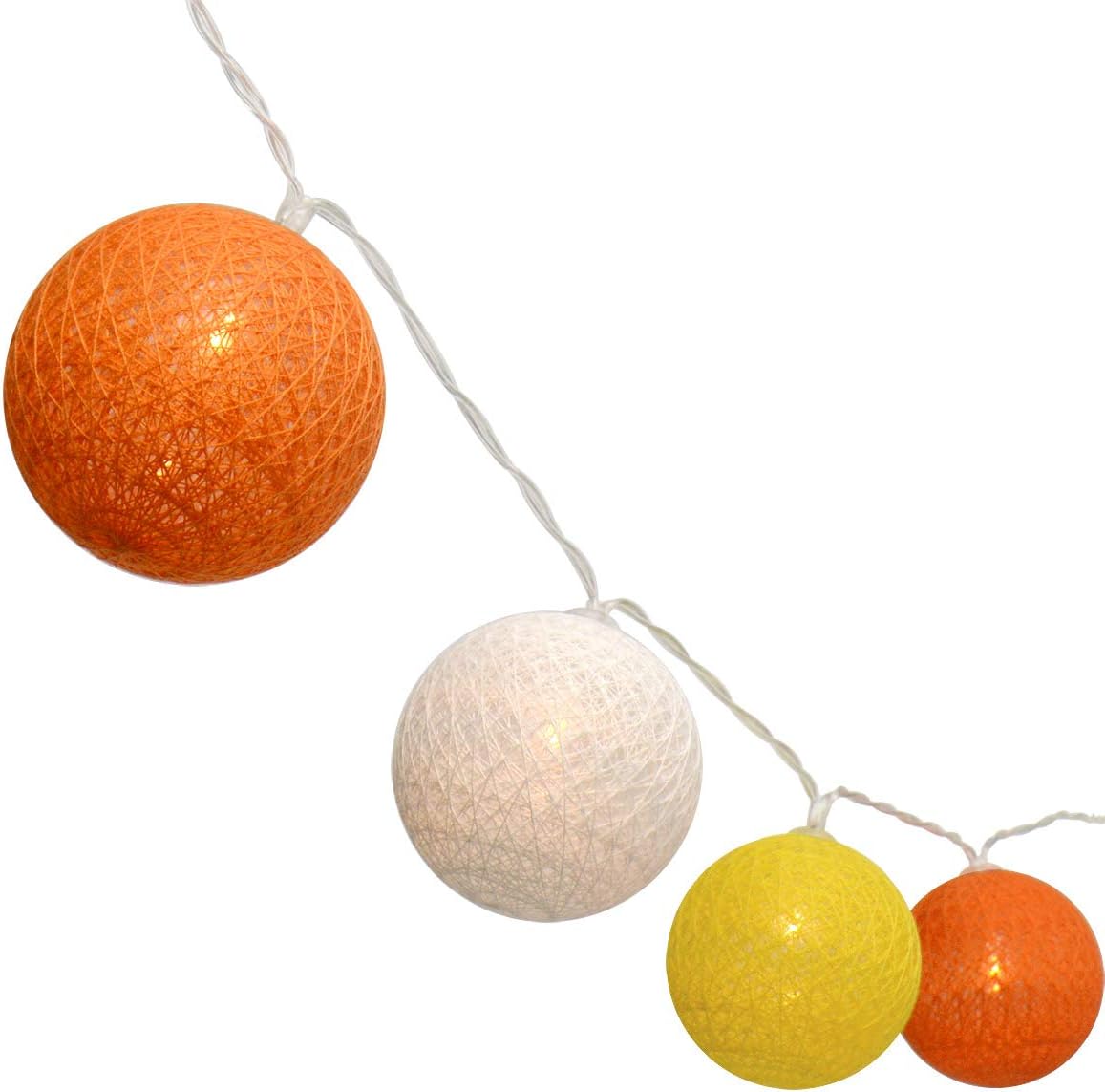 30-Count Battery Operated LED Fairy Lights - 10ft Yellow, Orange & White String Lights for Garden Decor