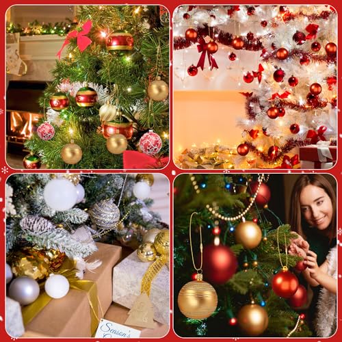 DIYASY 300Pcs Christmas Ornament String Hooks, Gold Ornaments Hangers for Christmas Tree Ribbon Hanger Strings Decorations with Snap Fastener Polyester Precut Hanging Ropes