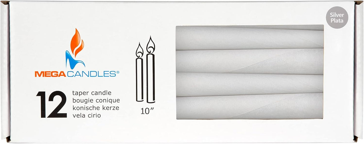 12-Pack Unscented Red Taper Candles - 10 Inch Hand Poured Wax for Home Décor & Weddings