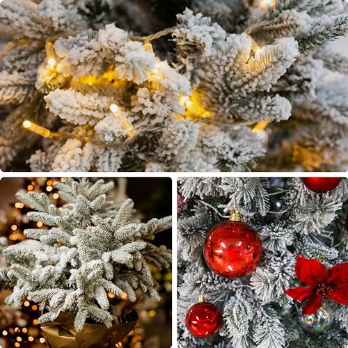 30 Pcs Frosted Artificial Pine Branches Christmas Snowy Greenery for DIY Holiday Decor