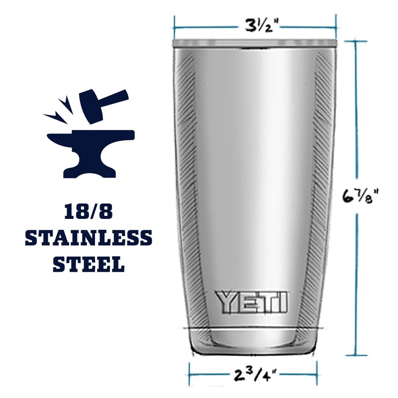 YETI Rambler 20 oz Tumbler, Stainless Steel, Vacuum Insulated with MagSlider Lid, Alpine Yellow