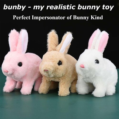 Interactive Easter Bunny Toy - Hopping Plush Rabbit with Sounds & Movements | White
