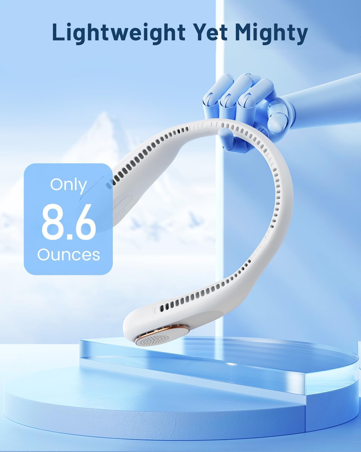 Sweetfull Portable Neck Fan - 360° Bladeless Cooling | 4000mAh USB Rechargeable Wearable Fan for Travel & Gifts