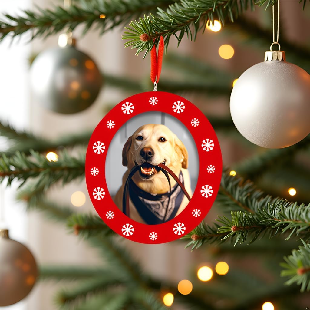 Double-Sided Christmas Pawprint Ornament for Dogs & Cats - DIY Keepsake with Clean-Touch Ink Pad