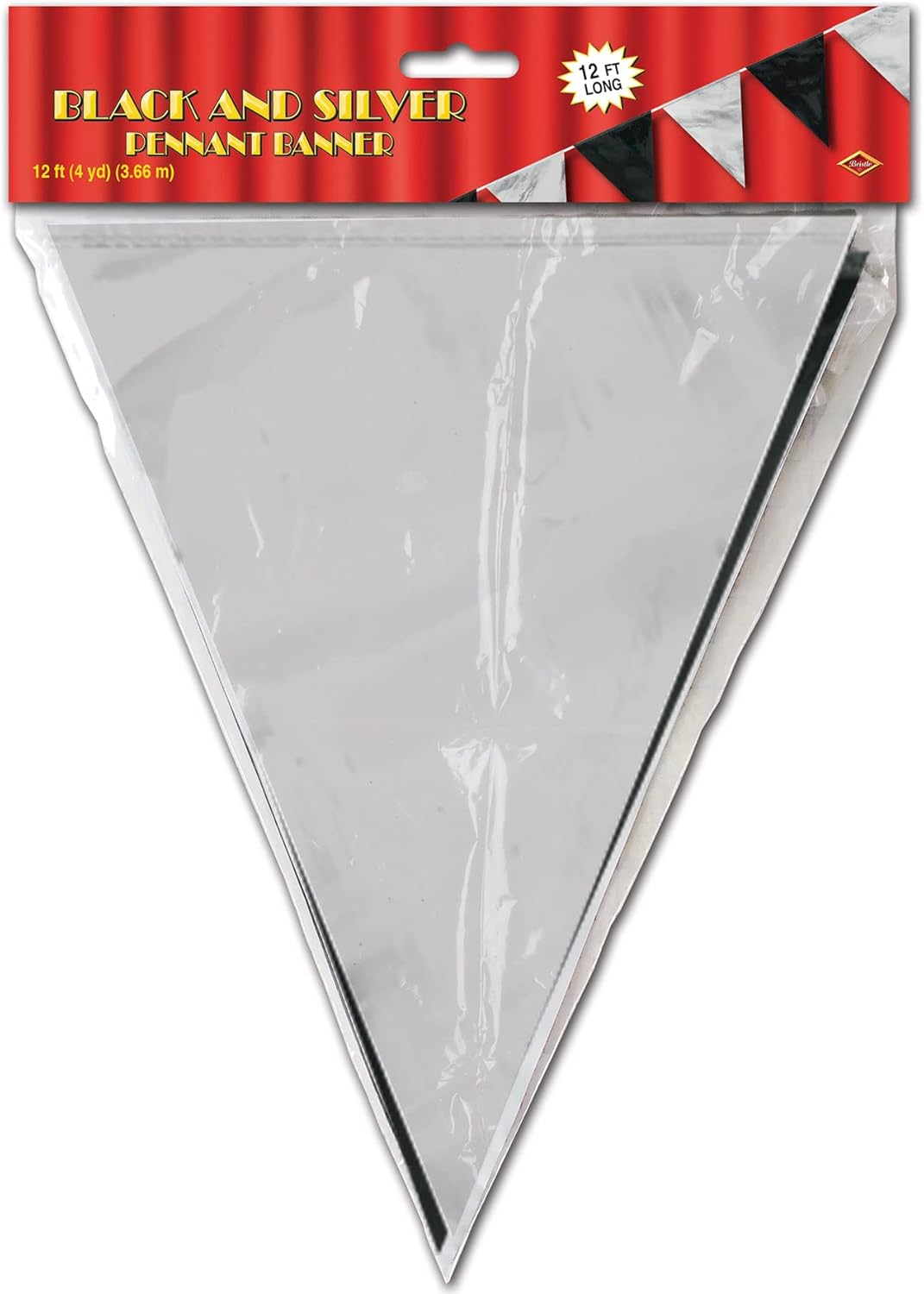 Black & Gold Pennant Banner for Parties | Beistle Decorative Party Supplies