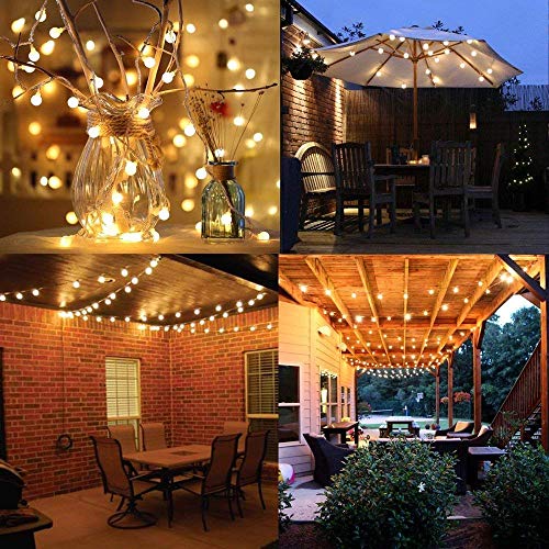 Globe Plug in String Lights, 10ft 20 LED Warm White Globe Fairy Lights for Birthday Christmas Wedding Party Home Decoration
