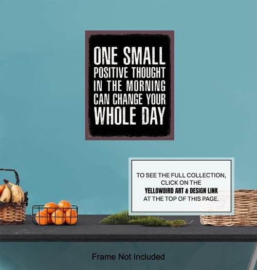 Farmhouse Style Black Office Decor - Inspirational Quotes Posters for Personal Growth | Motivational Wall Art
