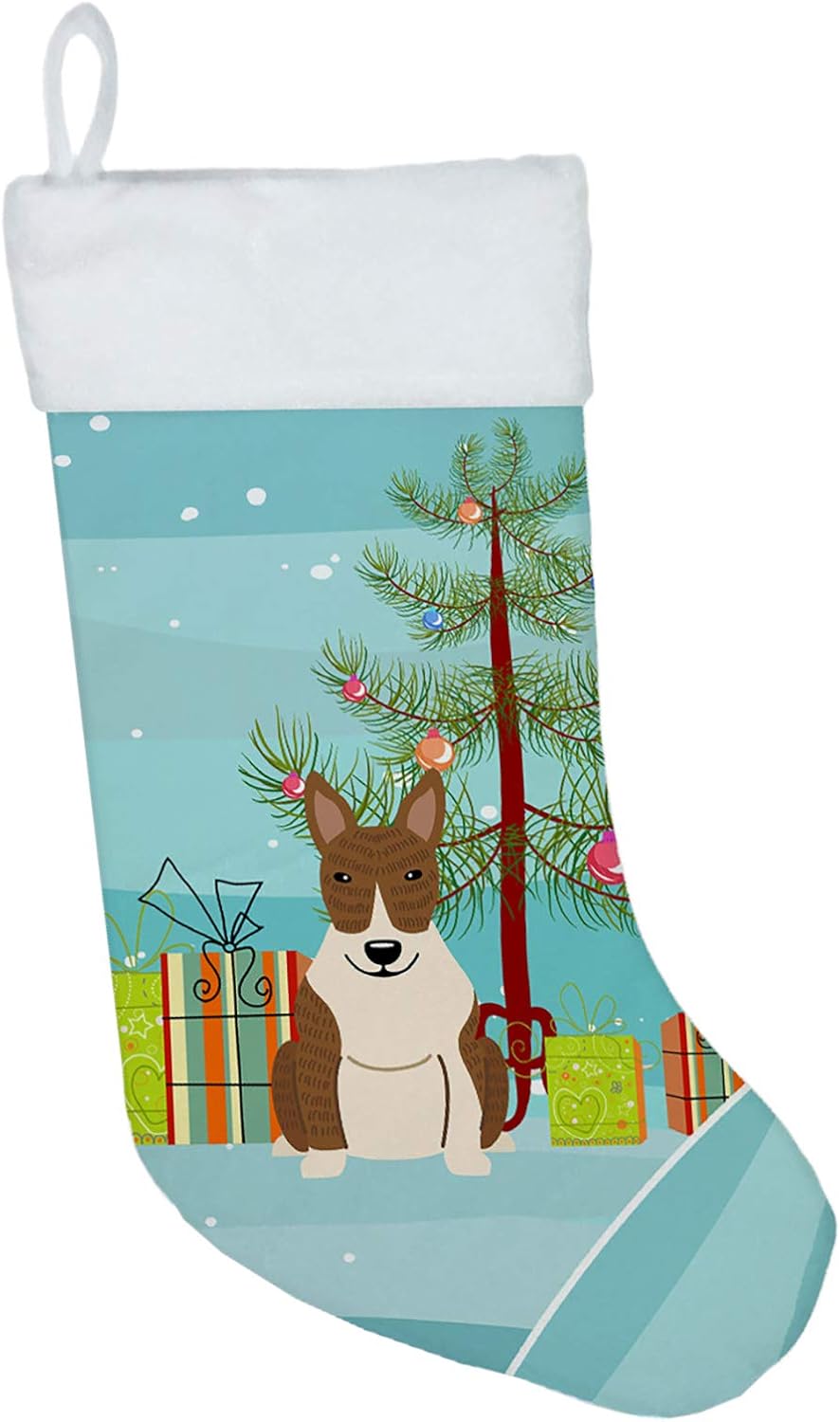 Merry Christmas Tree Dogue de Bordeaux Stocking - Festive Fireplace Decor for Holidays